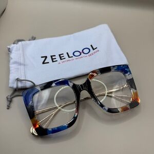 Zeelool Women's Multi-Color Square Frame Glasses, no prescription